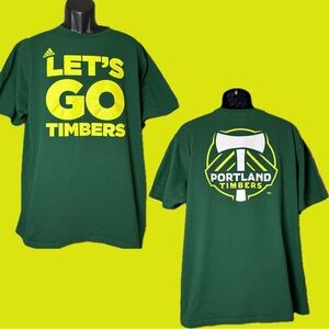 Adidas Portland Timbers Green 'Let's Go Timbers’ Double-Sided 2012 T-Shirt Sz XL